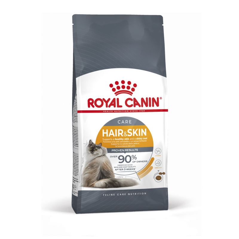 Royal Canin Hair & Skin Care Kedi Kuru Mama ambalajı